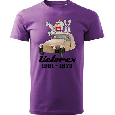 Maverprint Retro tričko Velorex 1951–1973 legenda československých ciest Fialová