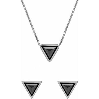 Eppi Zlatá sada šperků s triangle černými diamanty Weste C37116 – Zboží Dáma