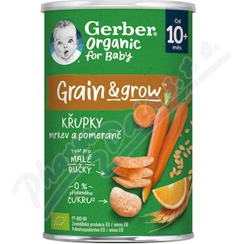 GERBER Organic chrumky s mrkvou a pomarančom 35 g