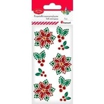 TITANUM Self-adhesive poinsettia crystals 35x35mm 9pcs