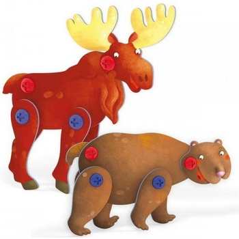 Quercetti Tecno Puzzle 3D medveď a los 0542