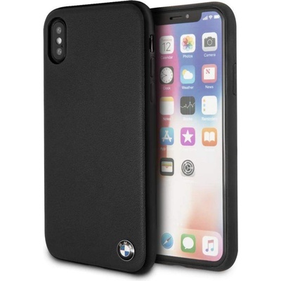 BMW Signature Genuine Leather Soft Case - кожен кейс (естествена кожа) за iPhone XS, iPhone X (черен)