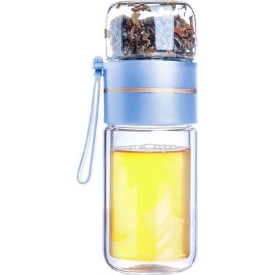 Toro Skleněná láhev na čaj +90 ml borosilikátové dvojité sklo 165 ml
