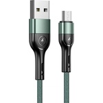 USAMS кабел плетен U55 2A micro USB зелен 1 m (Usa000743)