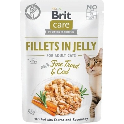 Brit Care Cat Fillets in Jelly Fine Trout & Cod 85 g
