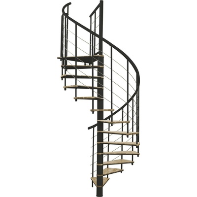 Minka STAIRS Kombinované točité schodiště Fusion dub/černá pr. 160 cm