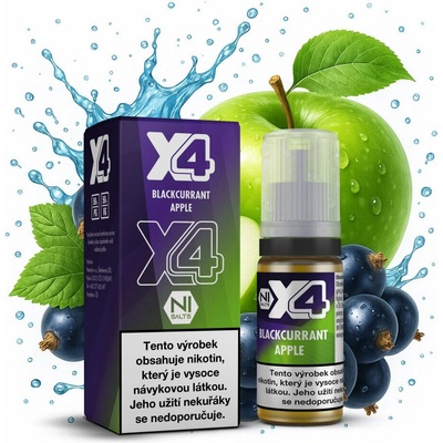 X4 Bar Juice Černý rybíz s jablkem 10 ml 20 mg