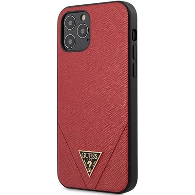 GUESS Калъф за телефон Guess Hardcase Saffiano за iPhone 12 Pro Max 6.7", червен (GUE000902)