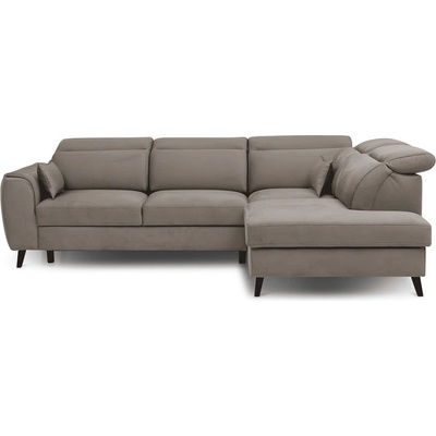 Eltap Бежов кадифен разтегателен ъглов диван с място за съхранение (десен ъгъл L форма) Noble - ELTAP (CO-NOB-RT-07PO)