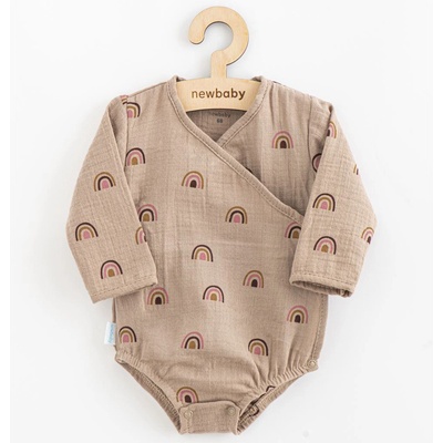 Dojčenské mušelínové body s bočným zaväzovaním New Baby Rainbow