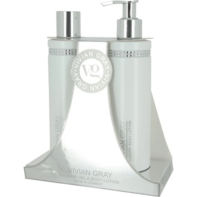 Vivian Gray Crystals Vivian Gray Crystals White sprchový gél 250 ml + Vivian Gray Crystals White telové mlieko 250 ml kozmetická sada