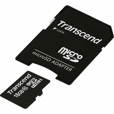 Transcend microSDHC 16GB class 10 + adapter TS16GUSDHC10