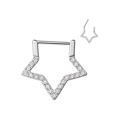 Šperky4U Piercing segment hvězda TITAN TIT1614
