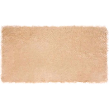 vidaXL Изкуствен килим от кожи Бежово 80 x 150 cm Полиестер (42021478)