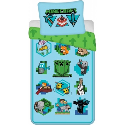 Jerry Fabrics Obliečky Minecraft Lets play Bavlna 140x200 70x90
