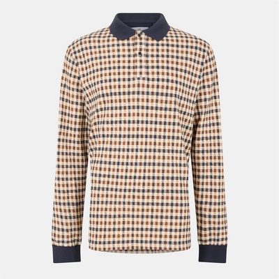 AQUASCUTUM Блуза с яка AQUASCUTUM Men's Check Long Sleeve Polo Shirt - Check