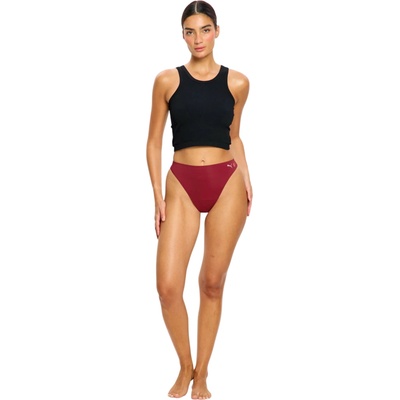 PUMA & Modibodi menštruačné nohavičky Seamfree Active Hi Waist Thong Light Caramelised Red