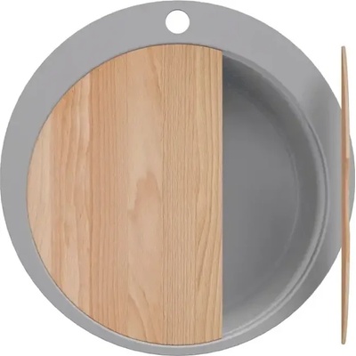 Твоят Стил Сива кръгла кухненска гранитна мивка Пиза 50 Top 530 x 530 мм