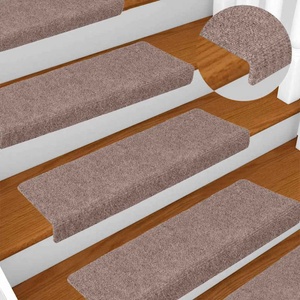 vidaXL Изтривалки за стълби, самозалепващи се, 10 бр. , 65x21x4 см, кремави, с правоъгълен ръб