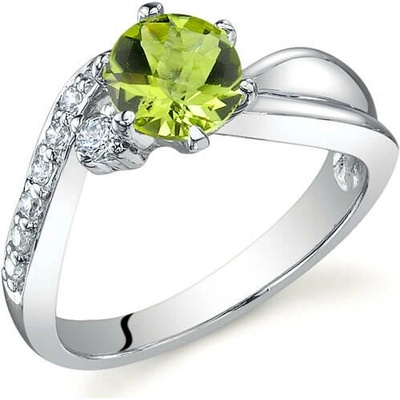 Eppi Stříbrný prsten s olivínem a zirkony Dea R33197