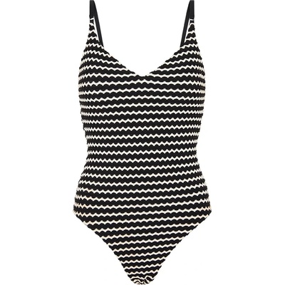Seafolly Дамски бански костюм Seafolly Women's Mesh Effect V Neck One Piece Swimsuit - Black - размер 32 (EU) (150-5075-0211)