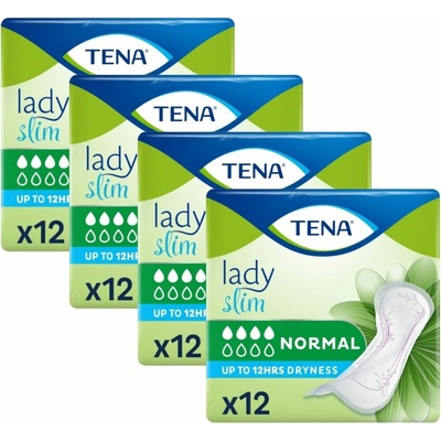TENA Lady Slim Normal mäkké inkontinenčné vložky 4 x 12 ks