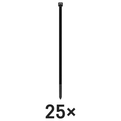 Emos A2857 Sťahovacie pásky čierne 450×7.6mm 25ks A2857 - Pásky sťahovacie - O125mm, 55kg, nylon PA66