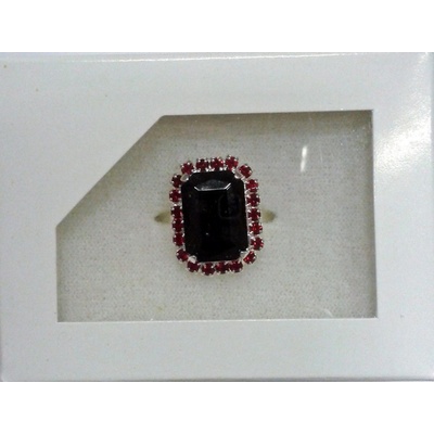 Dárky pro ženy Prsteny dárkově 5810-0003-MS05+E21 Černá světlý rubín