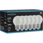 Mexen Vintis 6x LED филаментна крушка E27, G45, 4W, 55 lm, зелена - L156-E27-04XX-46x06 (L156-E27-04XX-46x06)