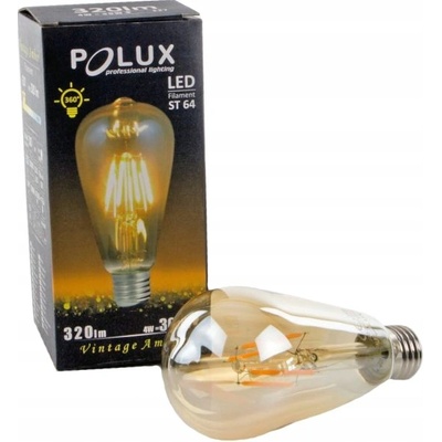 Polux GOLDLUX LED žiarovka E27 ST64 4W 30W 320lm 2200K Teplé 360° vlákno