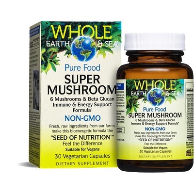 Natural Factors Whole earth and sea® Super Mushroom 30 V капсули | Natural Factors (35511 NF A)