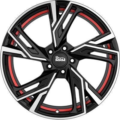MAM RS5 7x16 5x100 ET38 black polished red inside