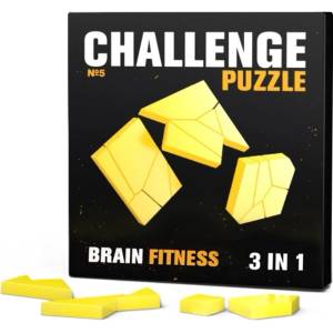  Главоблъсканица 3 в 1 IQ Puzzle - Challenge Puzzle N5, 5 части (IQ0364) - ozone
