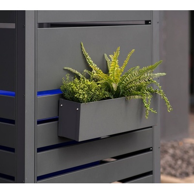 Westmann Planum Kovový kvetináč 50 x 12 x 16 cm antracit