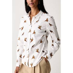 Barbour риза дамска от памук с еластан BRAMBLES (LSH1644)