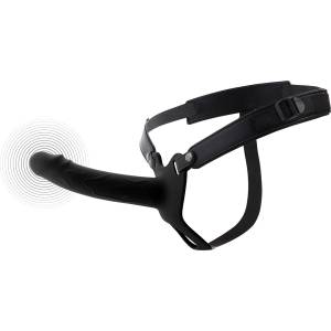 Hidden Desire Inferno Vibrating Silicone Hollow Penis Strap-On with Remote 18cm Black