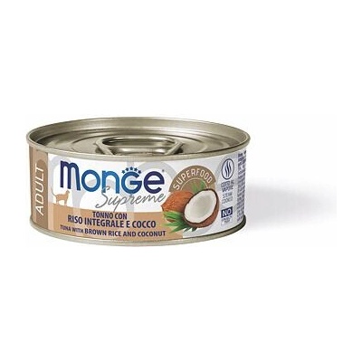 MONGE SUPREME ADULT tuniak s hnedou ryžou a kokosom 80 g