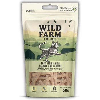 WILD FARM меки лентички от сьомга с таурин 50 г лакомство за котки