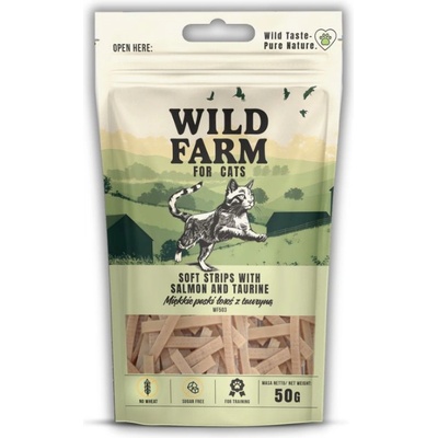 WILD FARM меки лентички от сьомга с таурин 50 г лакомство за котки
