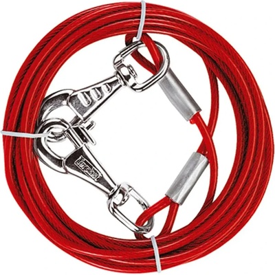Ferplast Cable Pa - Стоманено въже с пластмасово покритие подходящо за открито за повече свобода на движение, 300 см