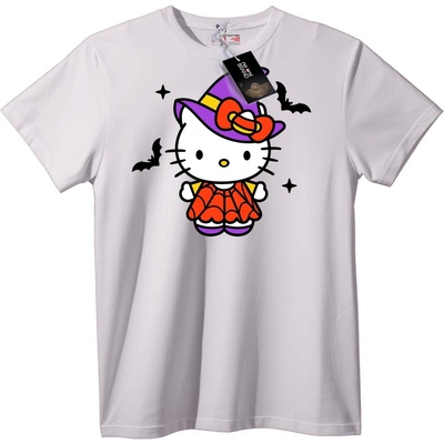 NOONEBRAND Тениска Hello Kitty Вещица за Хелоуин - L, Black