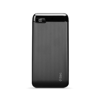 Ttec Външна батерия PowerSlim LCD 10.000 mAh Powerbank With USB-C Input/Output - Черна