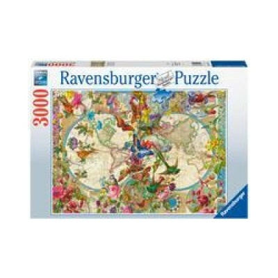 Ravensburger Weltkarte mit Schmetterlingen 3000 dielov