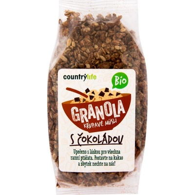 Country Life Granola Chrumkavé müsli s čokoládou Bio 350 g