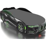 Romack Möbel, Русия Детско легло Romack Boxter М черно + матрак + бяла дамаска + LED осветление