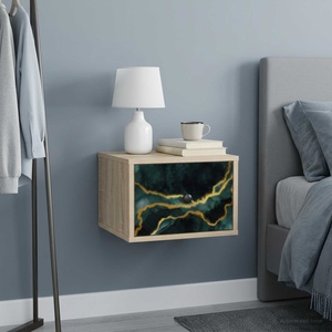 vidaXL Стенен шкаф за нощно шкафче WIJHE Дъб сонома 36 x 33 x 25 см (8007449)