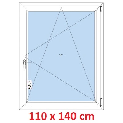 Soft Plastové okno 1100 x 1400 mm otevíravé a sklopné Ořech