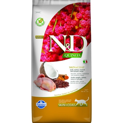 N&D Quinoa CAT Skin & Coat Quail & Coconut 5 kg