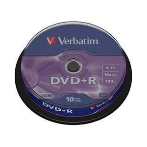 Verbatim DVD+R(10-Pack)Шпиндел/Обща търговия на дребно/16x/4.7GB (43498)