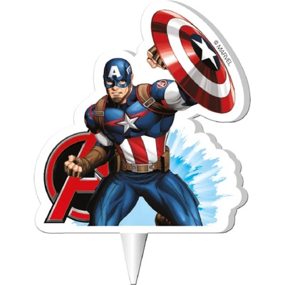 Dekora Свещ за рожден ден - Капитан Америка 7, 5см